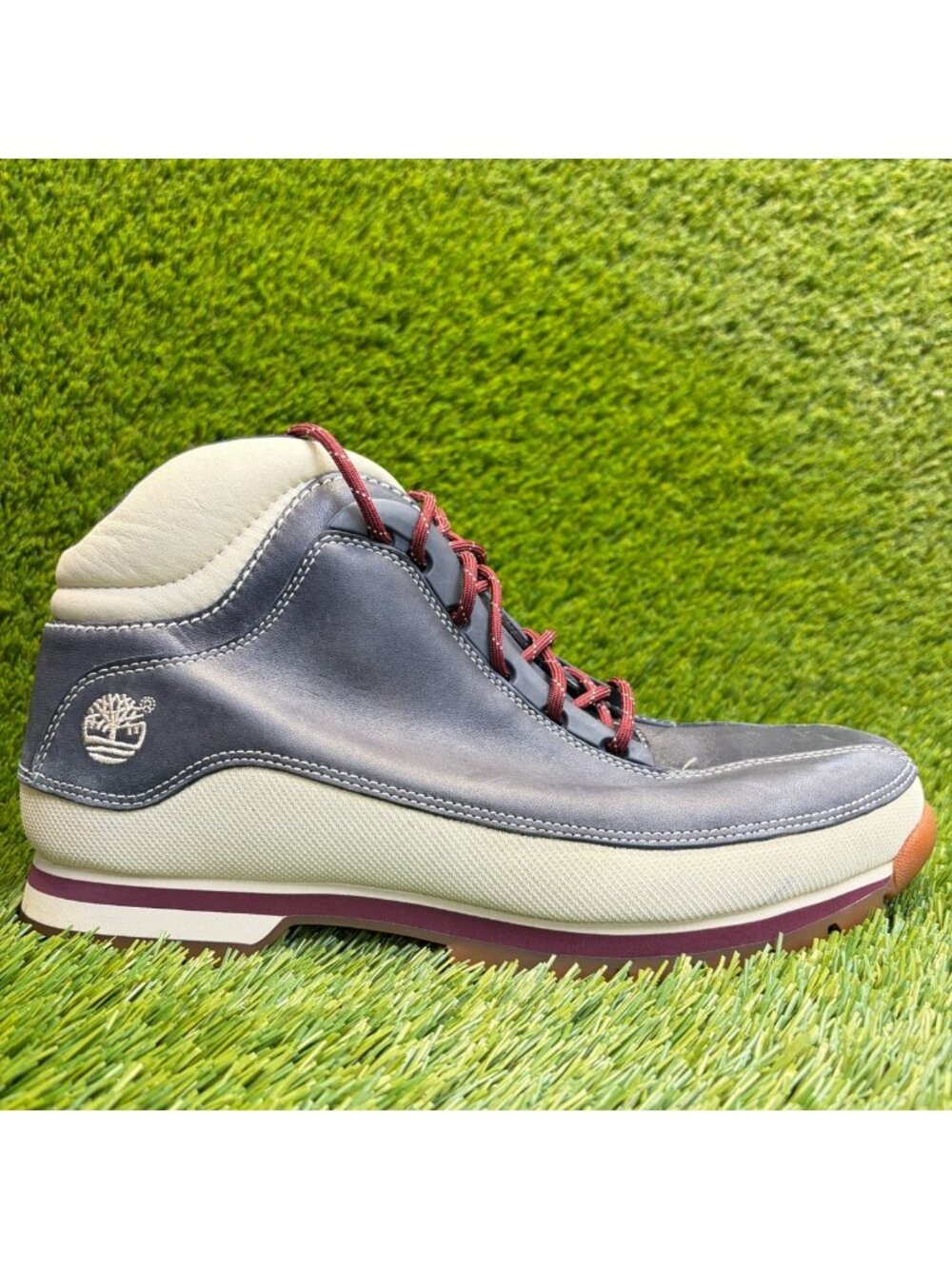 Timberland Euro Dub Mens Size 10 Blue Gray Outdoor Lace Up Leather Hiking Boots